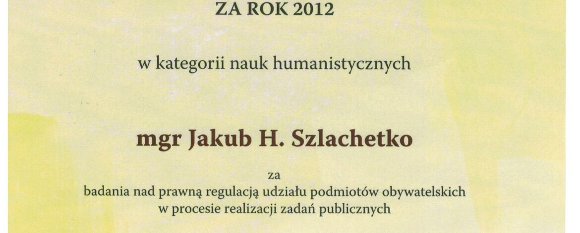 2012 Nagroda Miasta Gdańdska im. J. Uphagena 2012 Nagroda Miasta Gdańdska im. J. Uphagena